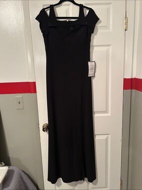 Night Way Collections Black Maxi Dress with Square Neck